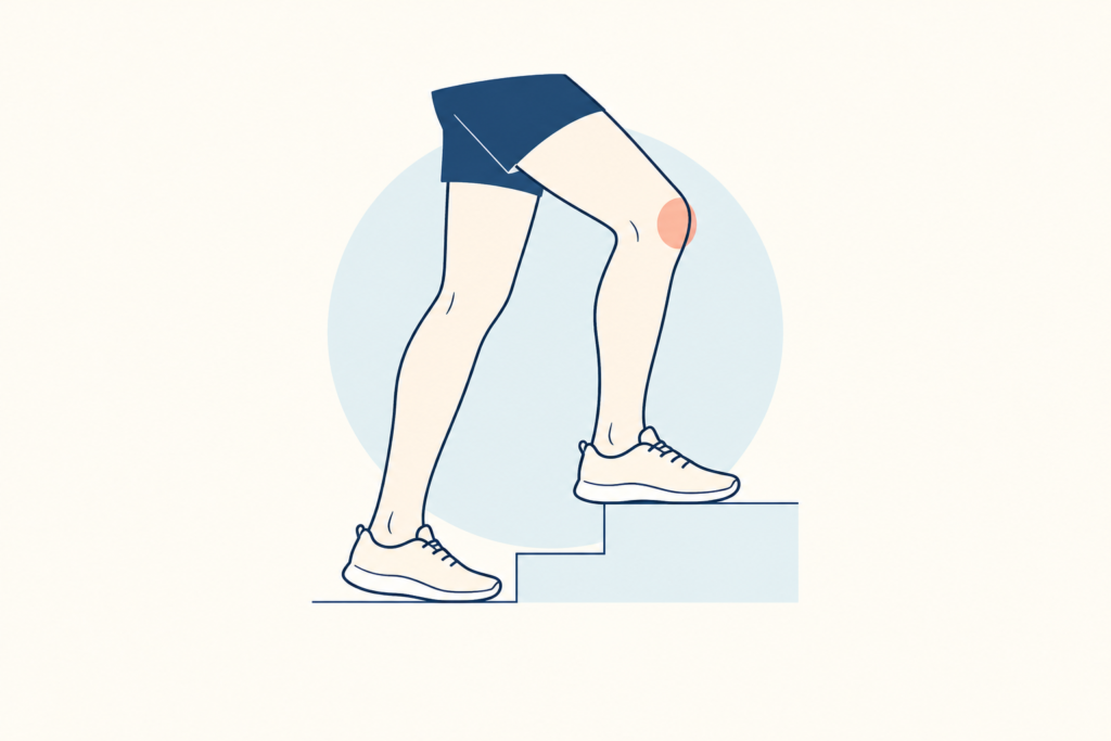低い階段を上がる両脚のイラスト